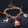 thumbnail image 3 of opvise Christmas Unisex Santa Tree Elk Pendant Charm Chain Bracelet Hand Wrist Jewelry, 3 of 6