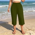 thumbnail image 5 of Nugftut Womens Capris Plus Size, Baggy High Waist Casual Capri Pants Stretch Soft Comfortable, 5 of 7