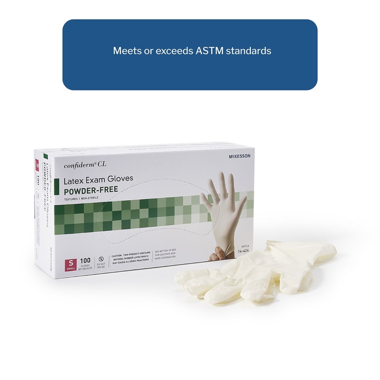 McKesson Confiderm CL Latex Exam Gloves, Powder-Free, Chlorinated