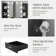 thumbnail image 4 of Makeup Vanity Table Set LED Mirror Vanity Desk Modern Dressing Table with 12 LED Lights Power Outlet Hair Dryer Holder Stool for Home Bedroom Dressing Room, 4 of 6