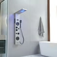 thumbnail image 2 of 4-Jet Rainfall Shower Panel System with Rainfall Waterfall Shower Head and Shower Wand With LED light in Black Nickel, 2 of 14