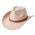 thumbnail image 3 of CUZIBR Cowboy Hats For Women Western Cowgirl Solid Color Shapeable Wide Brim Sparkly Rhinestone Glitter Belt Fashionable Classic Rolled Up Caps Elegant Vacation Beach Sun Hat,Yellow,One Size, 3 of 3