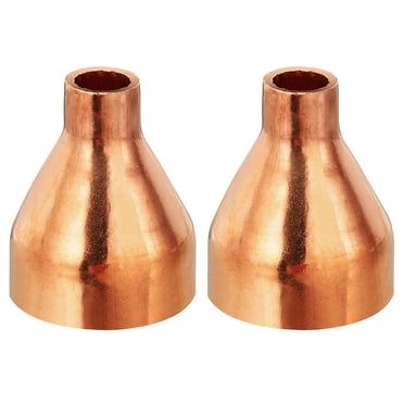 Uxcell 1 1/4" to 3/8" ID Copper Reducer, 2pcs Copper Reducing Coupling Pressure Fitting Pipe Tube Connector Adapter