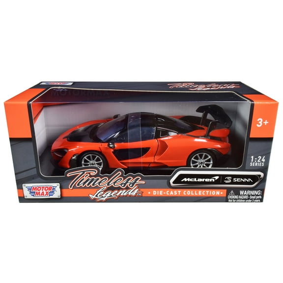 McLaren Senna Orange Metallic and Black Timeless Legends 1/24 Diecast Model Car by Motormax