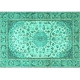 thumbnail image 1 of Ahgly Company Machine Washable Indoor Rectangle Medallion Turquoise Blue Traditional Area Rugs, 2' x 3', 1 of 4