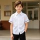 thumbnail image 5 of Odeerbi Camisa de Vestido de Algodón Para Niños Con Corbata A Rayas Camisas de Uniforme Escolar de Manga Corta Con Bolsillo, 5 of 9