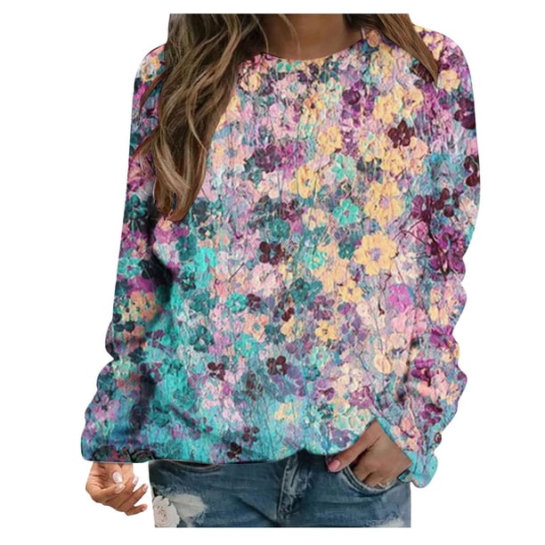 Sudadera Para Mujer Con Cuello Redondo, Moda de Otoño, Blusa Estampada de Manga Larga Para Mujer, Top Odeerbi ODB150071