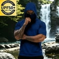 thumbnail image 2 of ZVNAΖH Men's Sun Protection Hooded T-Shirt, Short Sleeve Athletic Top with Face Mask for Workout & Outdoor, S-3XL, 2 of 7