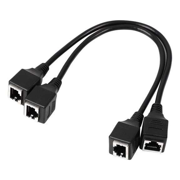 REGALWOVEN Ethernet Lan Female to Female Network Cable RJ45 Extension Cord 1Ft 2Pcs