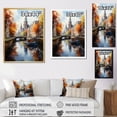 thumbnail image 4 of Designart "Vibrant Waterways Beige Canal Spectrum I" Cityscapes Floater Framed Wall Art Print, 4 of 7