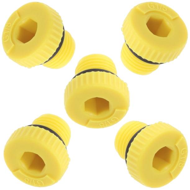 BRIGHTFUFU 5Ud Tapones Selladores Para Rosca Hidráulica Amarillos De Nylon Y Goma Para Protección Y Mantenimiento