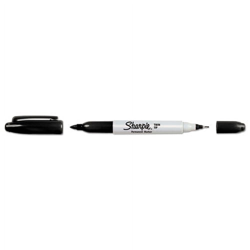 Sharpie Twin-Tip Permanent Marker, Extra-Fine/fine Bullet Tips, Black, Dozen | Order of 1 Dozen
