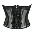 thumbnail image 4 of BYHONG Festival Women Elegant Vintage Cap Sleeves Brocade Bustier Corset Top Black XS, 4 of 4