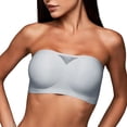 thumbnail image 6 of VISALY Strapless Push Up Bras for Women Push Up Bandeau Non-Slip Wireless No Underwire Seamless Padded Jelly Bra No Underwire Supportive Tube Top Seamless Braslettes Full Coverage Bras Light Ashy S, 6 of 9