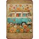 thumbnail image 1 of Placa Metal Vintage Autobús Flores Pintura Hierro Rectangular Arte La Pared 30x40cm, 1 of 10