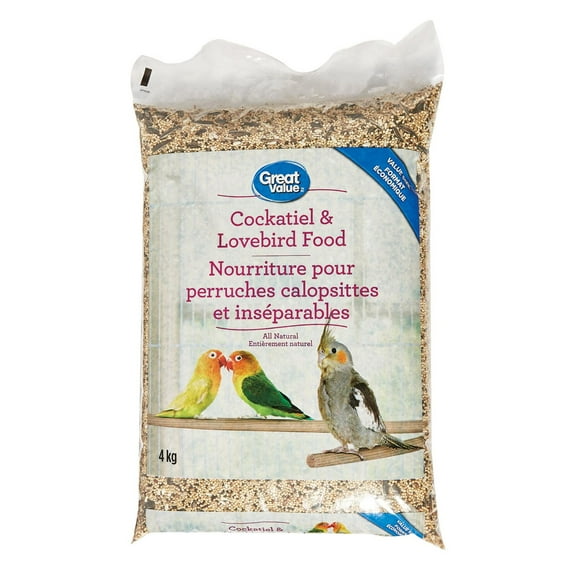 Great Value nourriture pour perruches calopsittes et inséparables