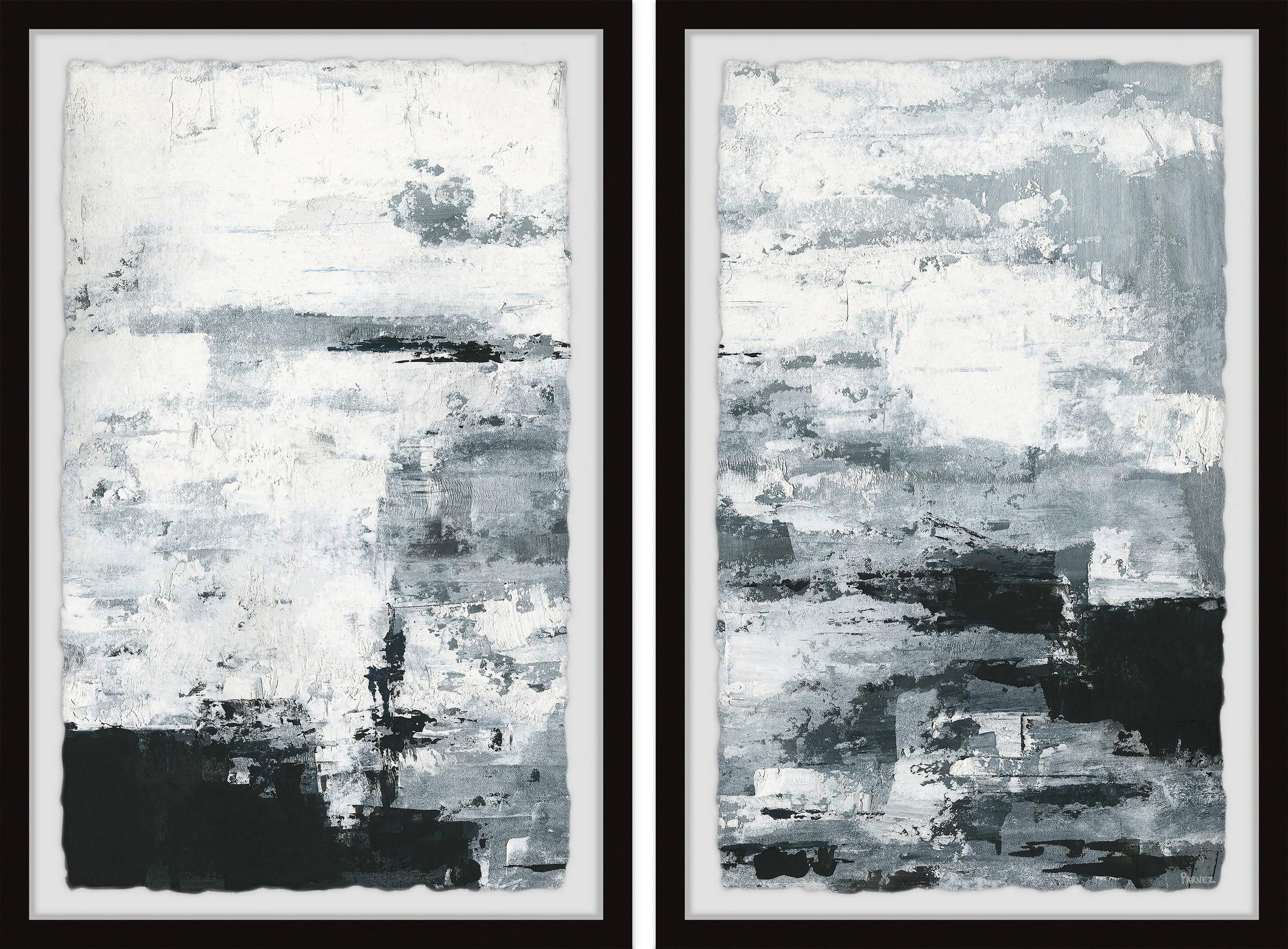Black and White Smudges II Diptych