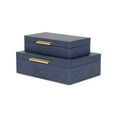 thumbnail image 2 of Lusan Rectangular Decorative Box Set - Navy Blue Faux Shagreen, 2 of 2