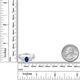 thumbnail image 6 of Gem Stone King 925 Sterling Silver 3-Stone Ring Oval Created Sapphire Moissanite (2.12 Cttw), 6 of 6
