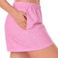 thumbnail image 3 of Just Love Womens Cotton Pajama Shorts- Sleep & Lounge Boxer PJs. (Stripe - Tonal Pinks, 2X), 3 of 8