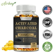 Activated Charcoal Capsules 1200mg - Relief Gas & Bloating, Cleanse Body - 120 Capsules