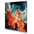 thumbnail image 2 of Designart "Liquid Ink Waves Blue and Orange Fusion IV" Abstract Canvas Wall Art - Modern Blue Abstract Painting Living Room Canvas Art, 2 of 6