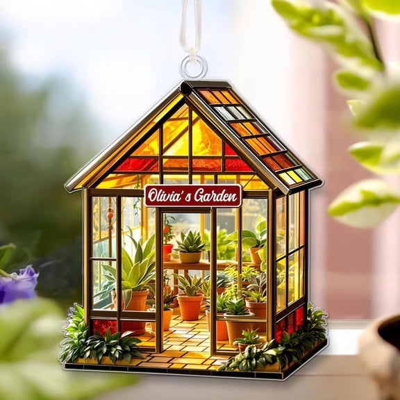 Greenhouse Ornament – Personalized Greenhouse Christmas Ornament, Custom Gardener Gift, Plant Lover Gift, Greenhouse Decor, Garden Xmas Gift 2025