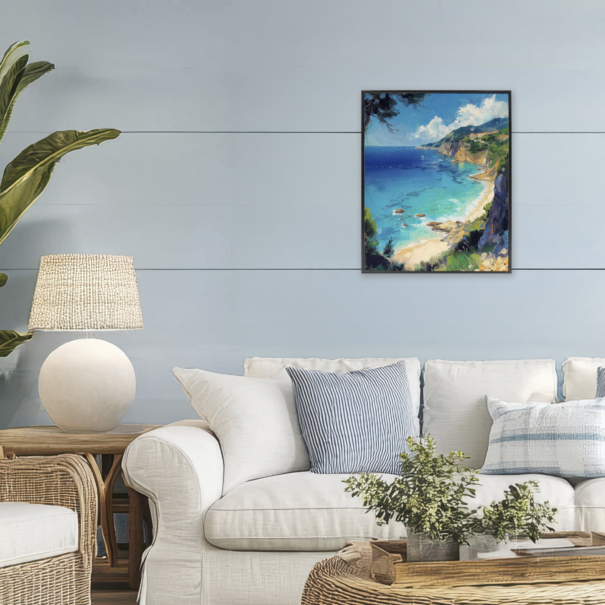 Stupell Industries View of Ocean Retreat Black Framed Giclee Art, design by Creative Studio