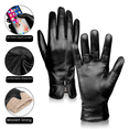 thumbnail image 2 of Guantes de piel de oveja de invierno para mujer, guantes de cuero para conducir cálidos con forro polar y pantalla táctil, caja de regalo, regalo de reunión anual para el personal, 2 of 2