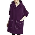 thumbnail image 6 of Women's Lightweight Mid-Length Hooded Windbreaker Jacket, Thin Full Zip Casual Outerwear with Front Pockets, Quick-Dry Comfortable Spring Summer Coat for Daily Wear and Outdoor Activities Purple XL, 6 of 8