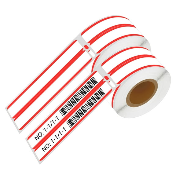 NineLeaf 2 Rolls Compatible for DYMO 30276 9/16 in x 3-7/16 in White w/Red Stripe 2 up File Folder Labels, 260 Labels Per Roll