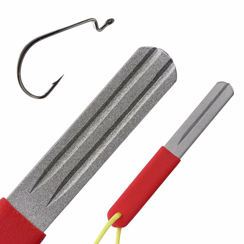 1X Outdoor Diamond Coated Fish Hook Cutter Sharpener Sharpening File Fishhm 