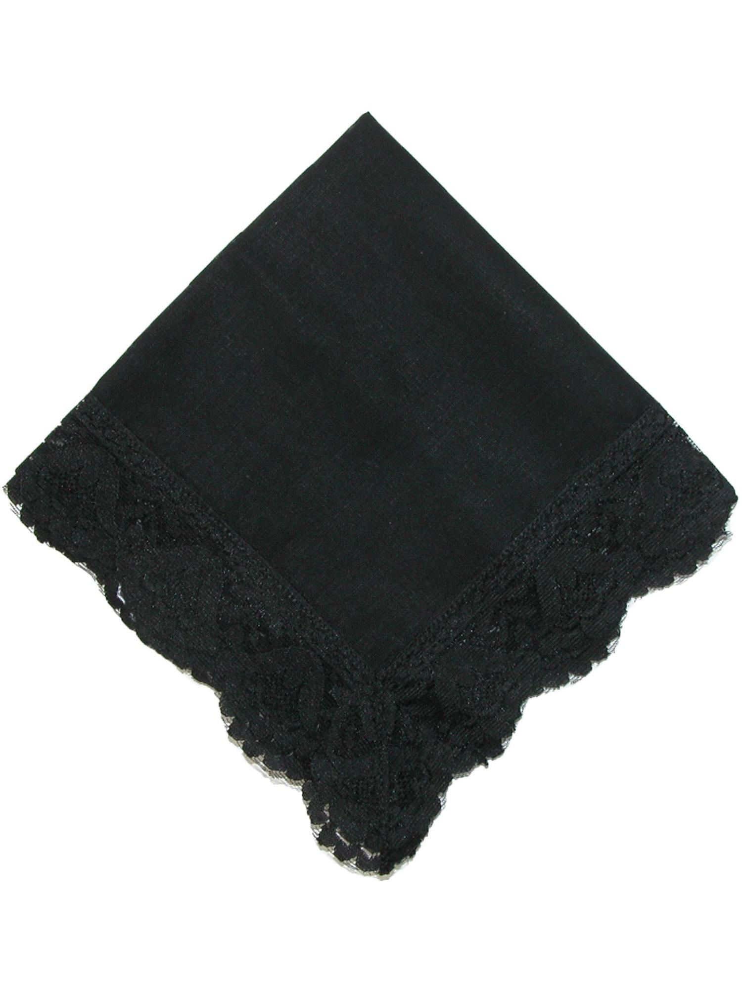 CTM® Twilight Beauty Black Lace Handkerchief (Women's)