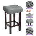 thumbnail image 3 of 2pcs Fundas para Taburetes Rectangulares, Fundas para Taburetes de Bar, Funda para Asiento de Silla de Banco de Madera Gris Claro, 3 of 6