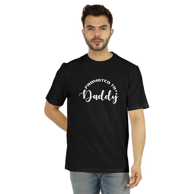 Inkmeso Men's Graphic Printed Promoted To Daddy€ Tshirt Crew Neck Tee For First Time Daddy