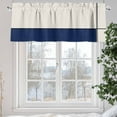 thumbnail image 5 of Abstract Gemoetric Valances for Windows, 54 x 18in, Art Navy Blue Color Block Rod Pocket Kitchen Valance Curtain Light Filtering Window Treatments for Living Room Bedroom, 1 Panel, 5 of 7