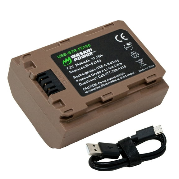 Wasabi Power USB Battery for Sony NP-FZ100 with USB-C Fast Charging