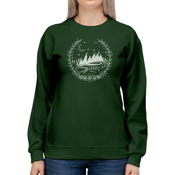 Sky Mountain Landscape Sweatshirt Women -GoatDeals Designs, Female x-Large