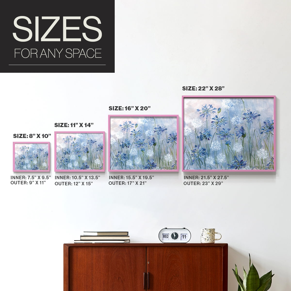 Dandelion and Agapanthus by Sally Swatland - Restickable Framed Giclée Print