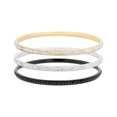 thumbnail image 1 of Precious Stars Silvertone, Goldtone or Black Thin Crystal Bangle Bracelet, 1 of 2