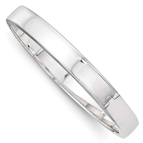 Sterling Silver 8.00mm Hinged Bangle