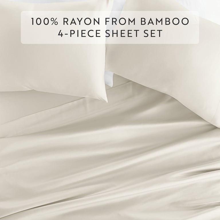 Noble Linens 4-Piece Rayon Bamboo Sheet Set, Queen photo 8