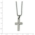 thumbnail image 3 of Stainless Steel Diamond Accent Cross Necklace 22in, 3 of 3