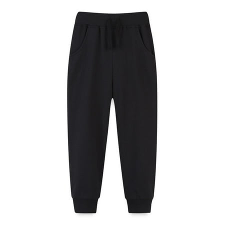 

Somenie Infant 100% Cotton Trousers Jogger Sweatpants for Little Boys and Girls Black Size 2T