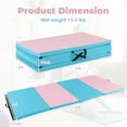 thumbnail image 2 of NALYL 4'x8' Gymnastics Mat, 2" Thick Folding Tumbling Mat with Carrying Handles, Foldable Gym Mat with Hook and Loop Fastener, Cheer Mats for Kids Adults Home Exercise Aerobics Fitness, Blue/Pink, 2 of 8