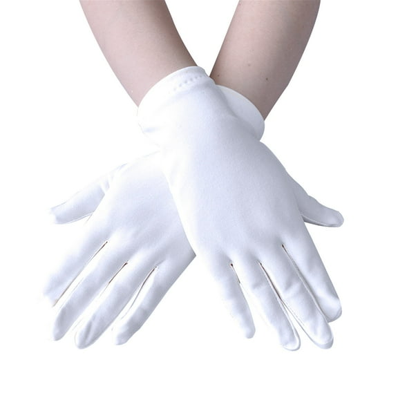 Gloves for Women White Fashion Solid Color Short Stretch Ceremonial Dance