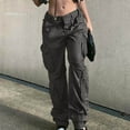 thumbnail image 2 of Yuzhih Womens Cargo Pants Fashion Low Waist Casual Streetwear Lightweight Baggy Jogger Cargo Trousers, 2 of 7