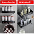 thumbnail image 3 of Estantes de baño Yeegout sin perforaciones con ganchos extraíbles, organizador de ducha adhesivo de aluminio (cuadrado negro), 3 of 5