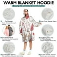 thumbnail image 5 of Wearable Oversized Blanket,White Christmas Cookie Pattern Wearable Blanket Hoodie for Adults,Cozy Hooded Blankets with Super Pockets,Super Warm Fuzzy Pullover for Women & Men, 5 of 6