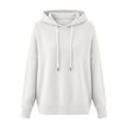 thumbnail image 2 of Sweaters for Women Long Sleeve Knits Hoodie Cozy Lightweight Pullover Wool Fall Winter Tops White M, 2 of 4